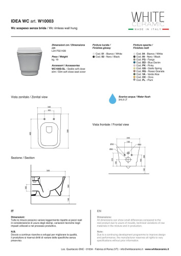 Чаша унитаза подвесная White Ceramic Idea W1000305 цвет черный матовый без сиденья безободковая - фото 4